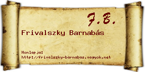Frivalszky Barnabás névjegykártya