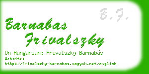 barnabas frivalszky business card